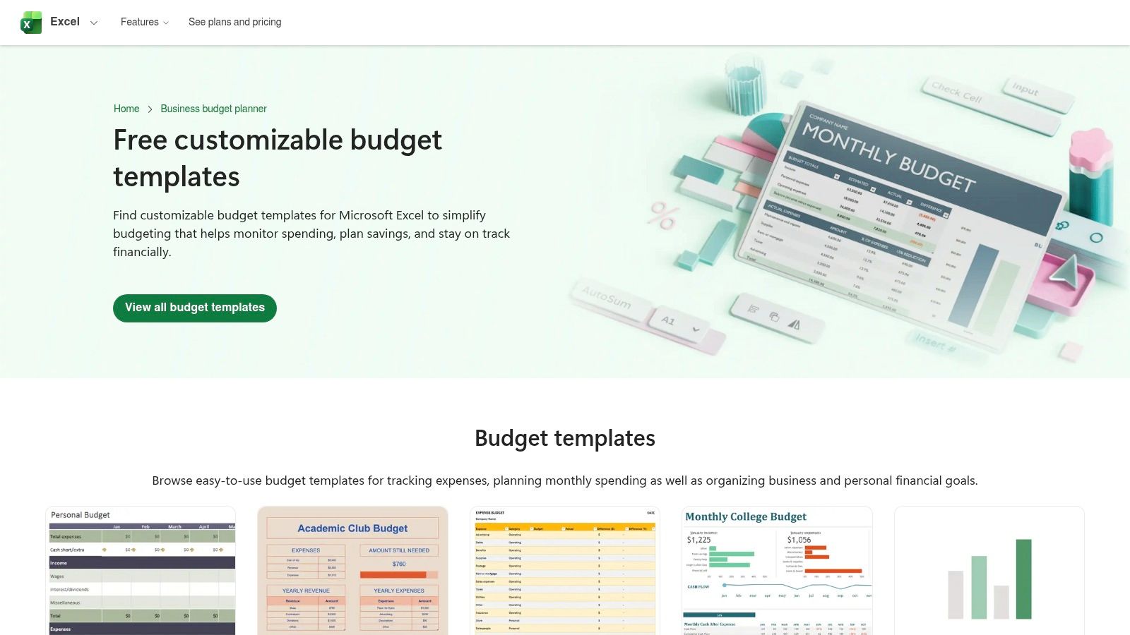 Microsoft Excel – Event Budget Templates (Template Gallery)